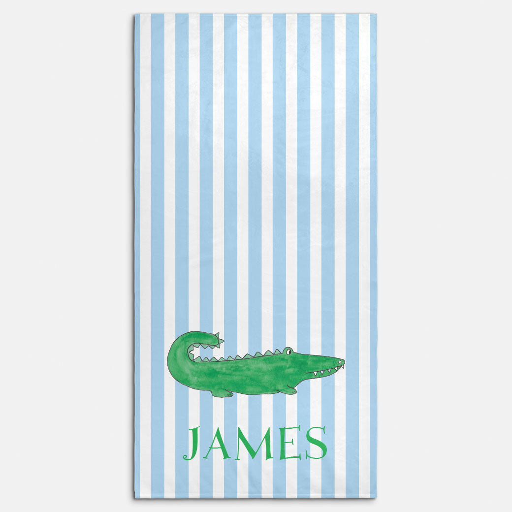 Green Gator Beach Towel