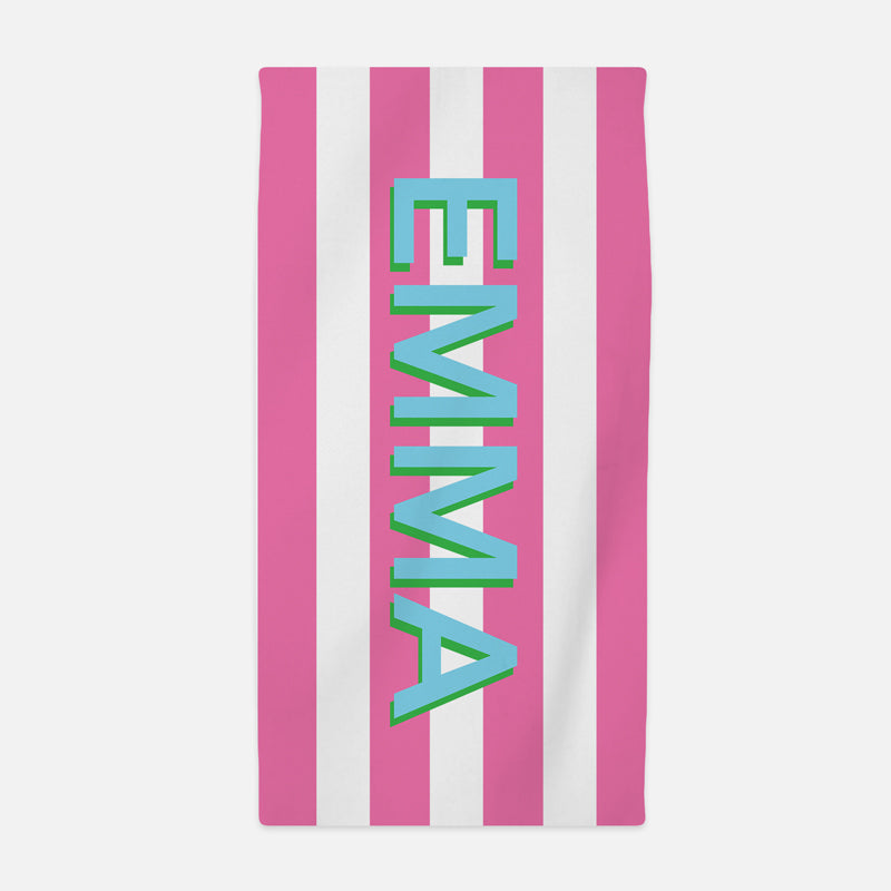 Big Name Pink Beach Towel