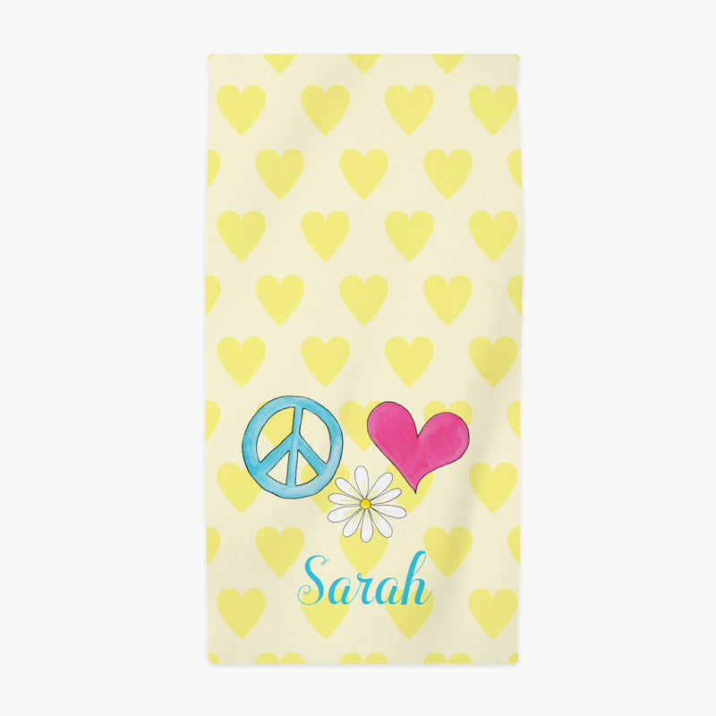 Peace and Love Beach Towel