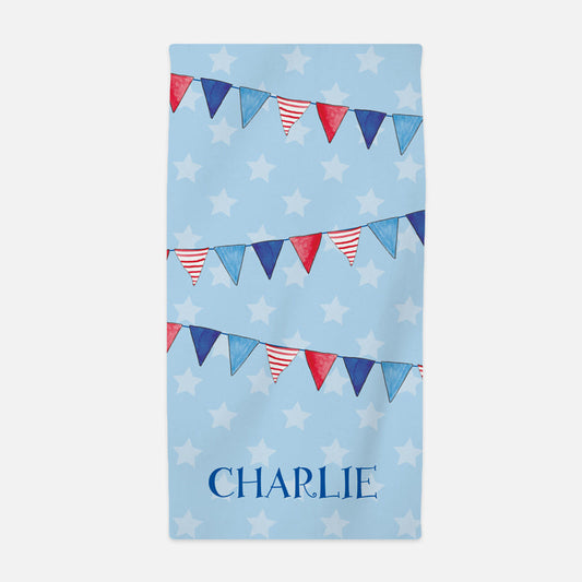 Red White and Blue Beach Towel